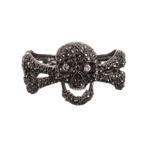 Sinister Sparkles Skull & Bones Cuff Bracelet